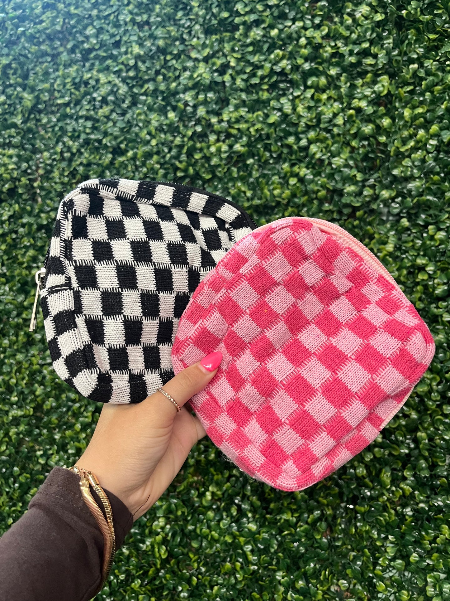 Checkered pouches