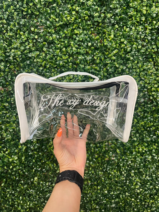 Clear + ivory Cosmetic Bag