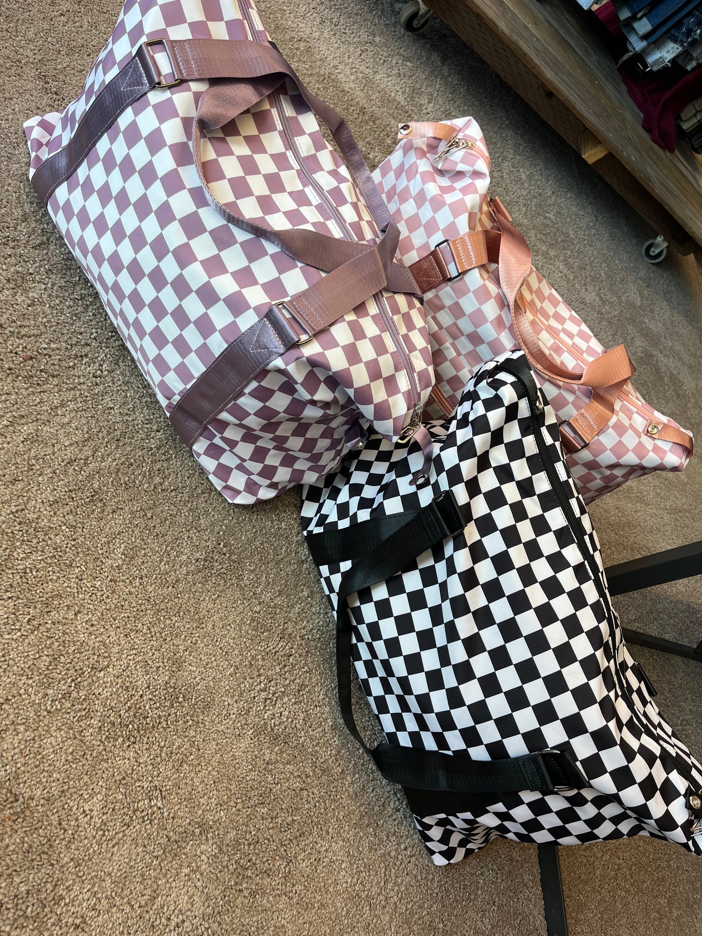 Checkered Duffle Bag