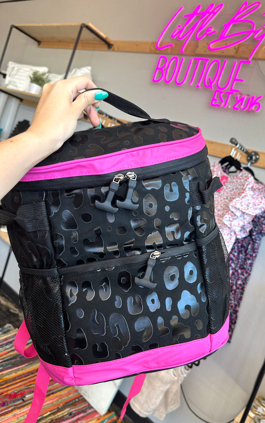 Backpack Cooler - Black Leopard