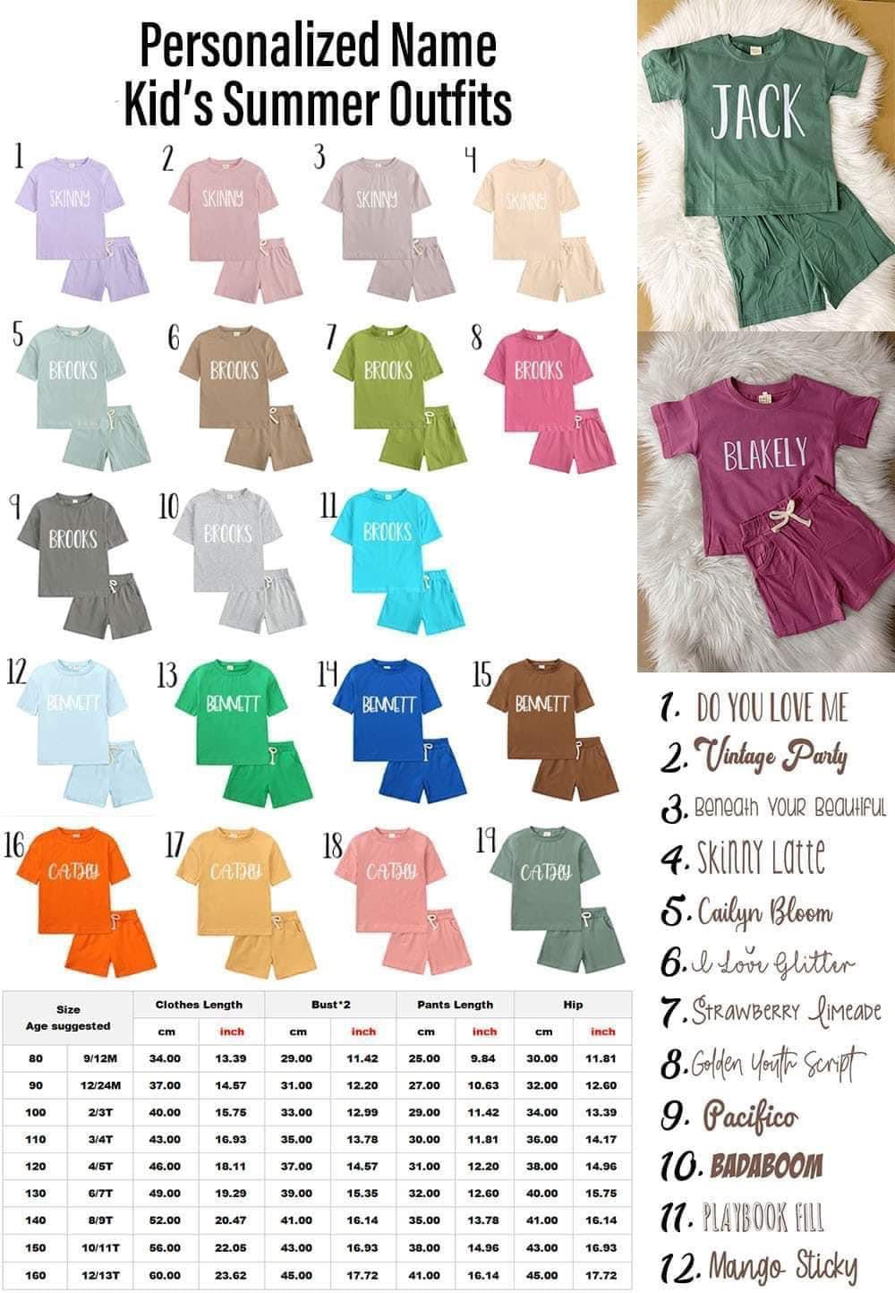 Kids Name Sets - PREORDER